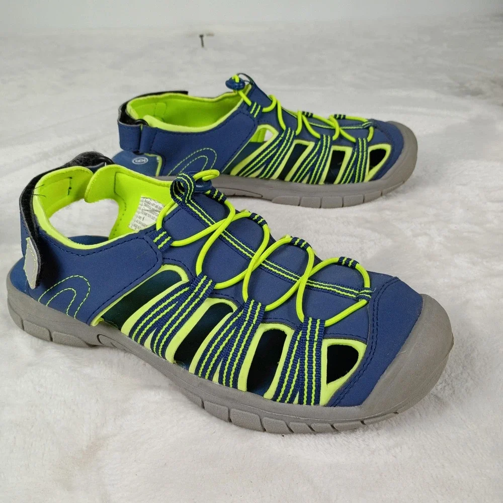DSG Caged Sandal Youth 6 Blue Neon Green Bungee Hiking Outdoor Gorpcore Summer